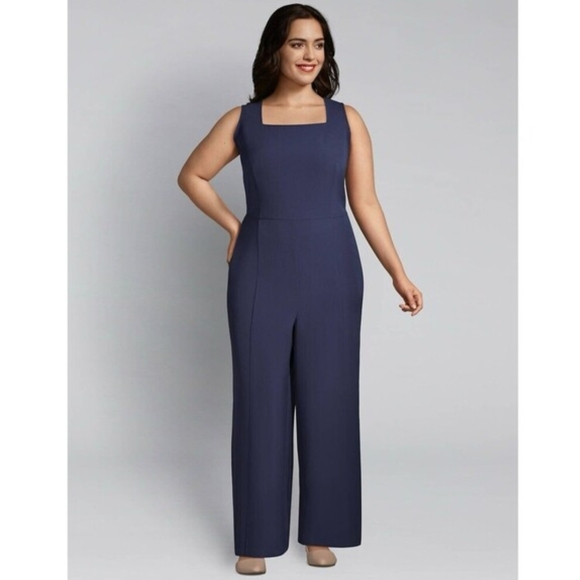 Lane Bryant Pants - Elegant Lane Bryant Square Neck Jumpsuit